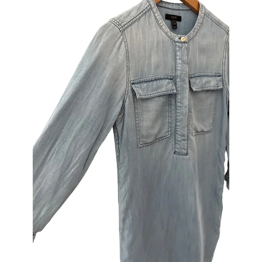 J. Crew‎ Drapey Chambray Shirtdress Blue Size XS